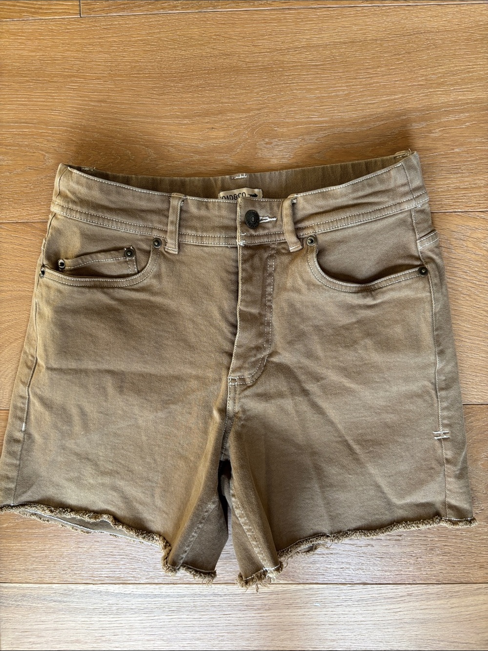Toad&Co Balsam Seeded Cutoff Shorts Honey Brown Women's High-rise 5” inseam